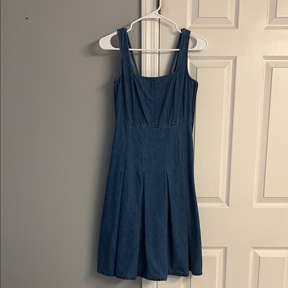 J. Crew Denim A-Line Tank Dress in Deep Blue